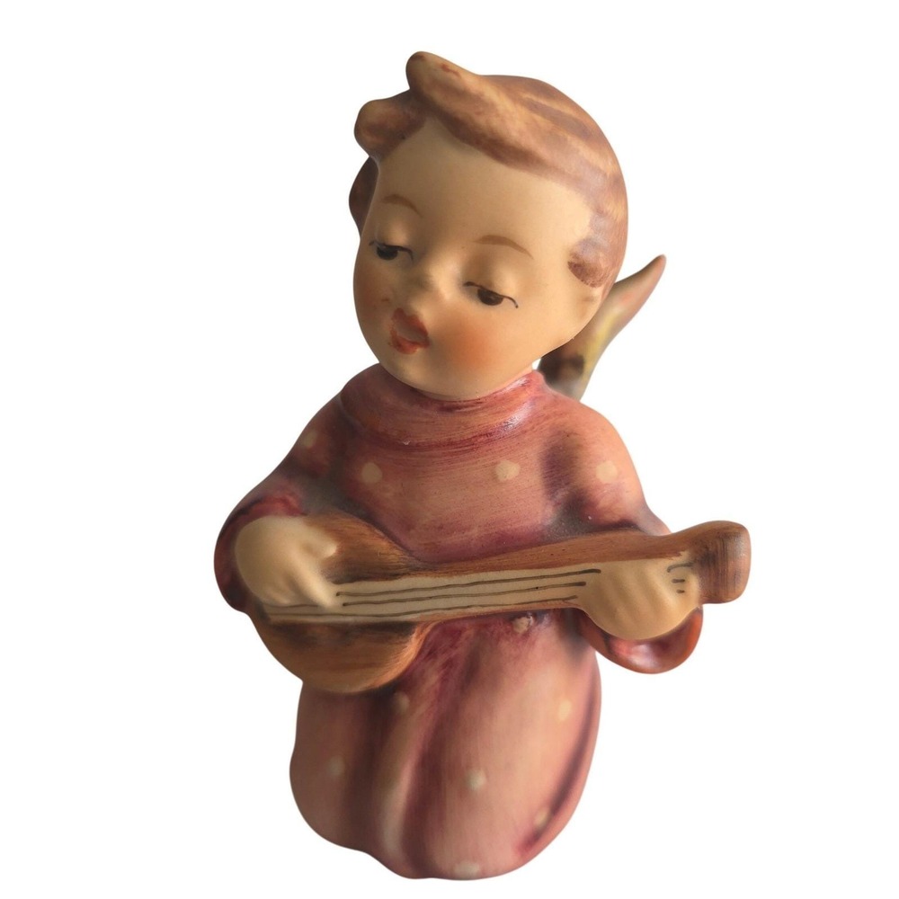VTG Goebel Hummel W Germany Angel Serenade #214D Cherub Playing Lute 3" Tall